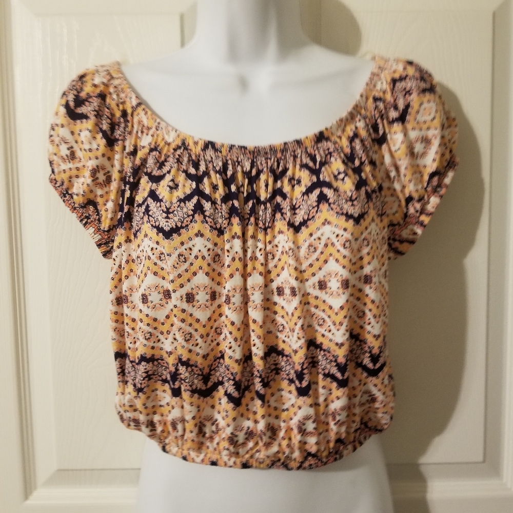 Boho Peasant Crop Top